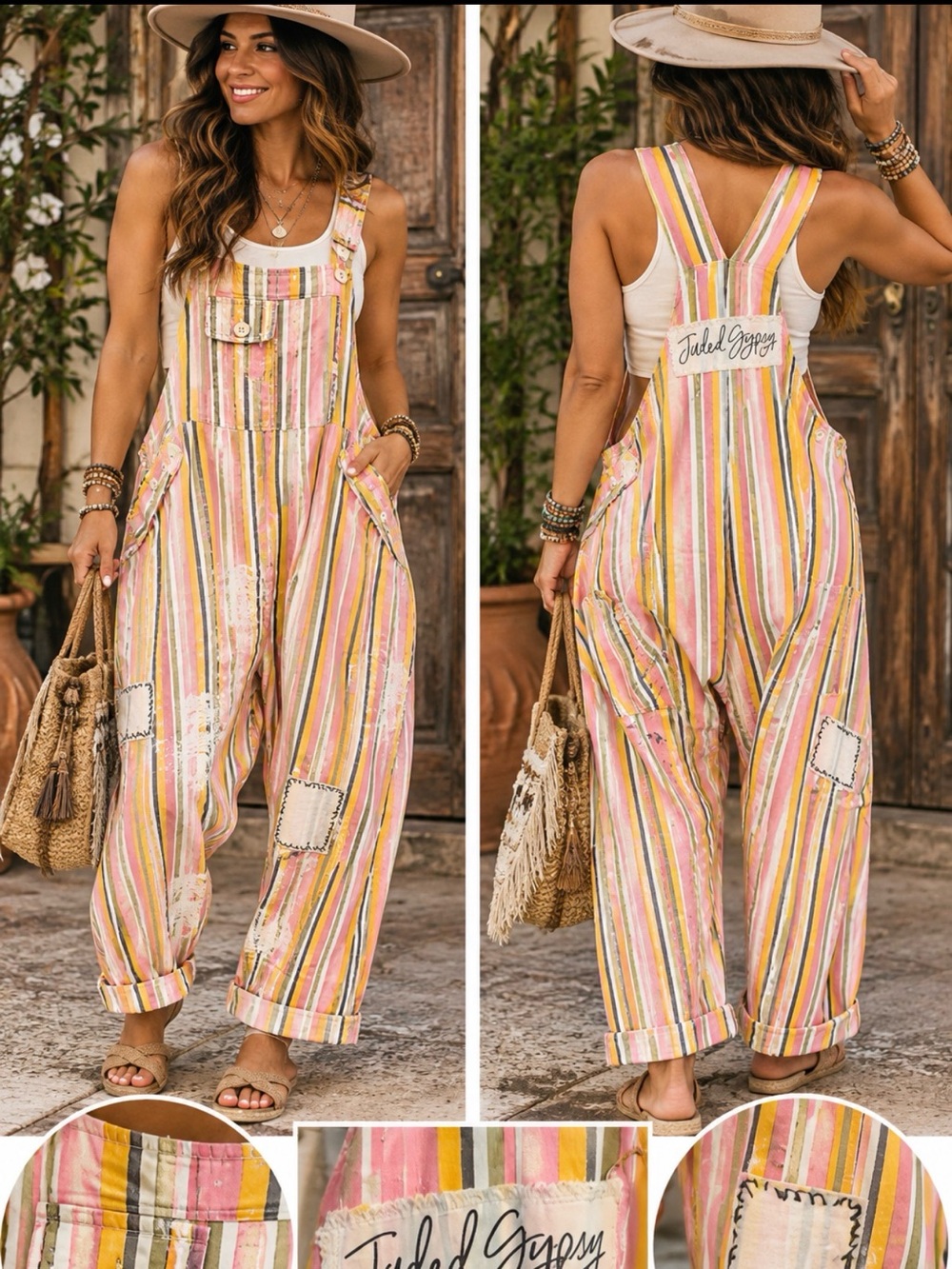Jaded Gypsy Endless Travels Overalls O/S  P2P 23’ ( Best Fit Med & Smaller) NIB